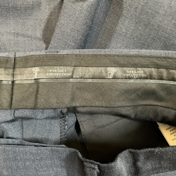 Versace Collection Men’s Dress Pants Navy Wool Blend Tailored Fit Size 52 (36 US - Picture 4 of 6
